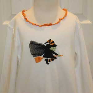 Orient Expressed Girls Halloween Witch Applique Embroidered Long Sleeve Shirt 5